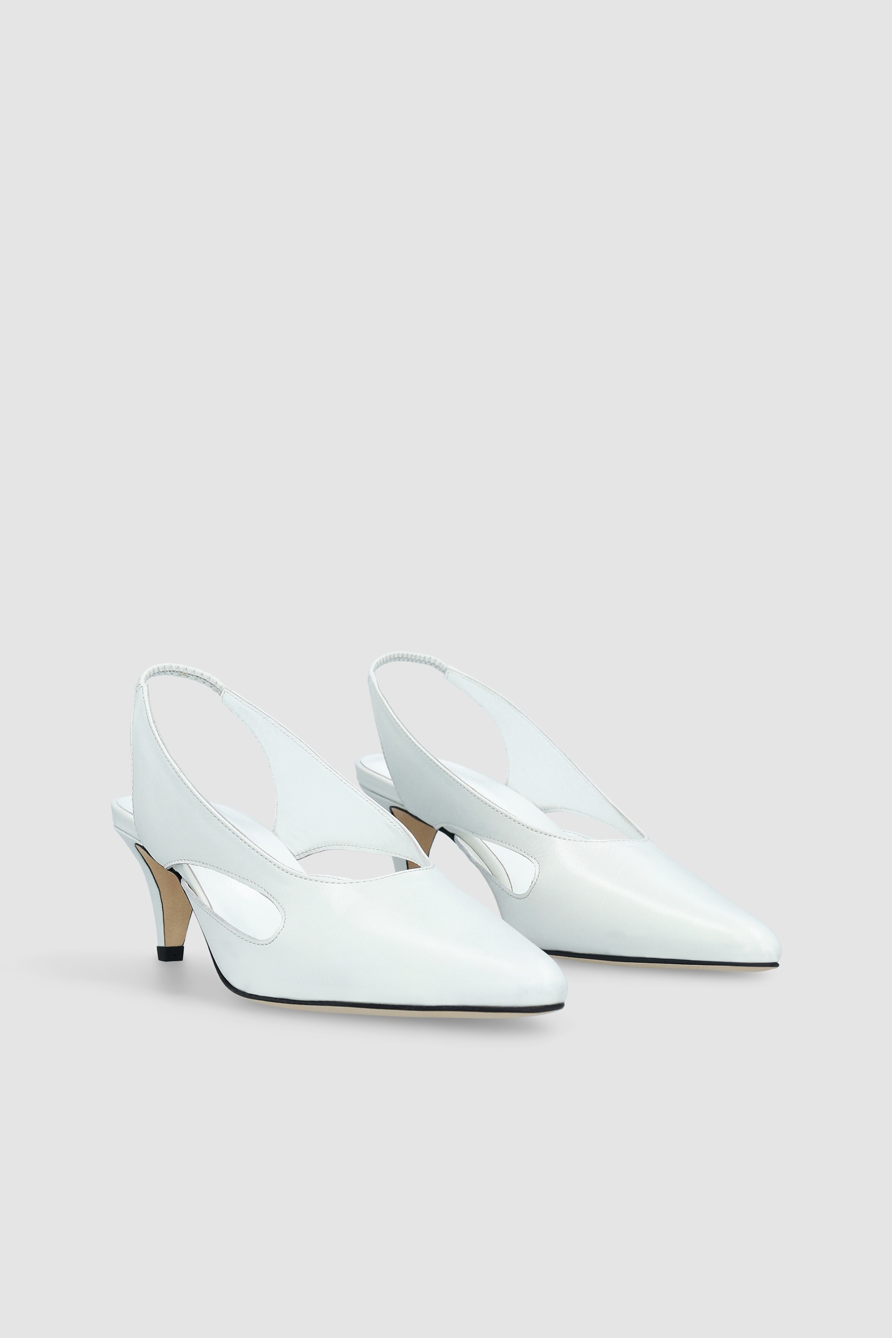 RUNA BURRATA CREASED CALF LEATHER SLINGBACK PUMP - 2