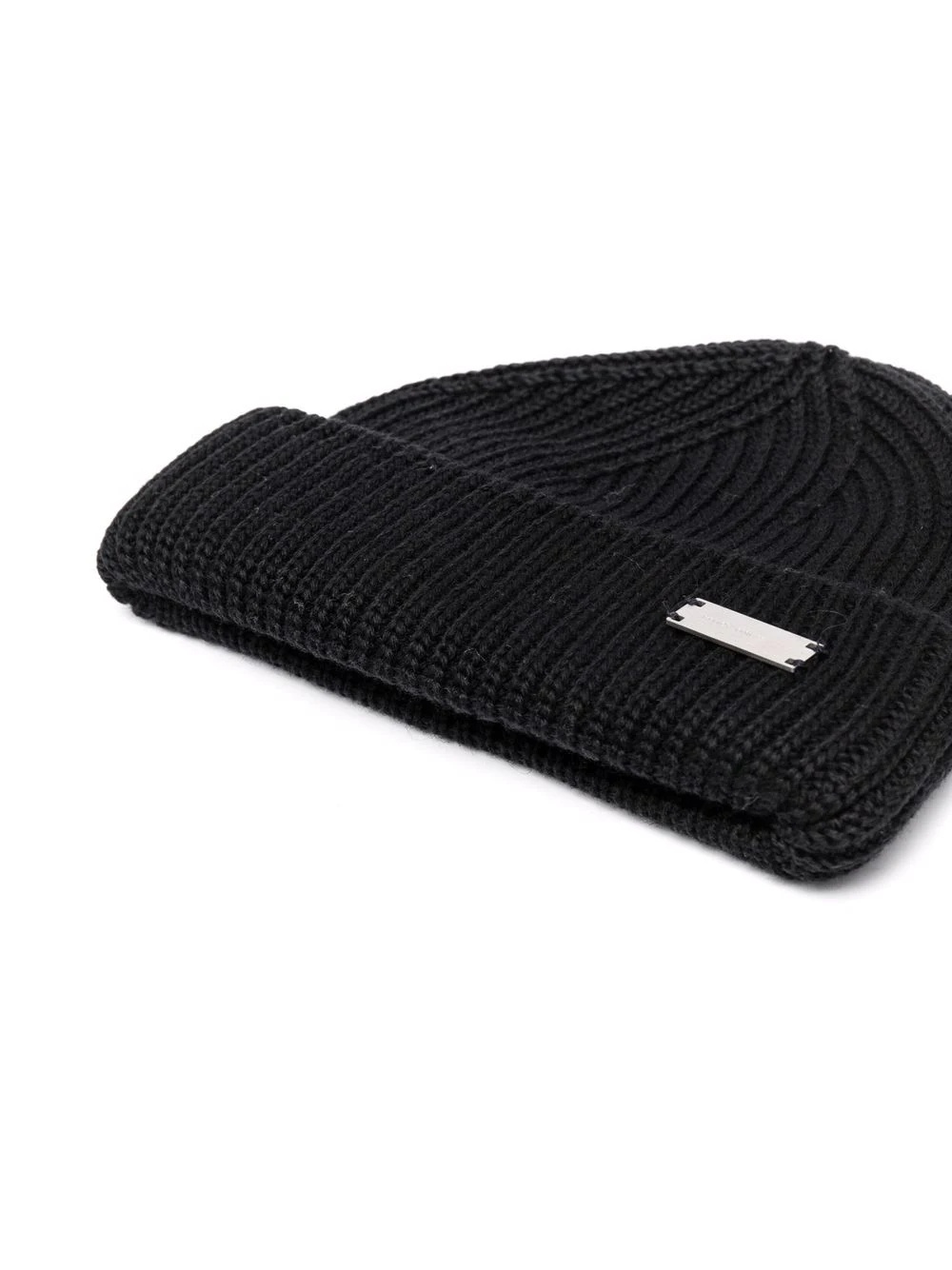 logo-plaque wool beanie - 2
