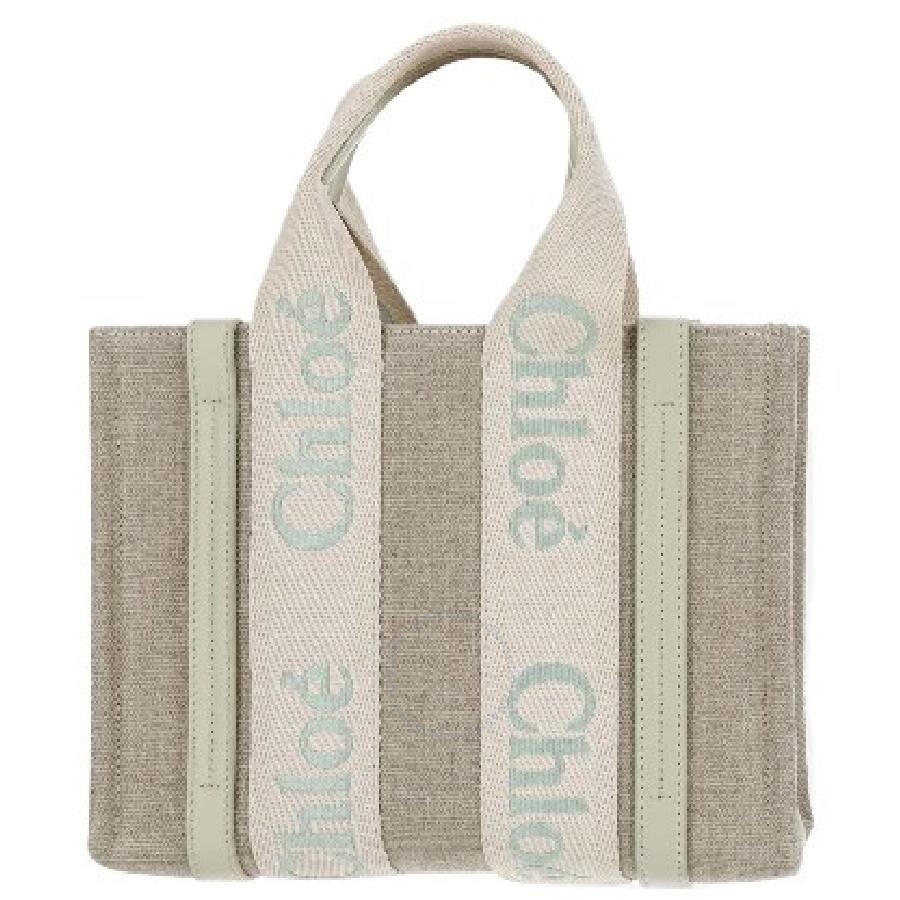 Chloe Small Woody Logo Linen Tote Bag - 2