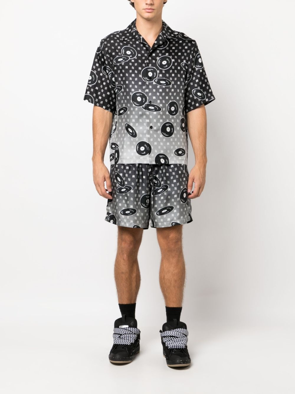Falling Records silk shorts - 2