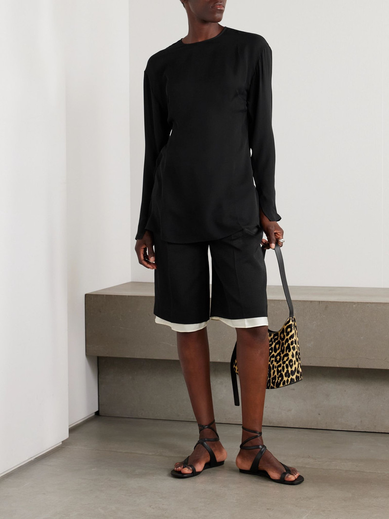 WARDROBE.NYC Silk-georgette blouse Black outlook