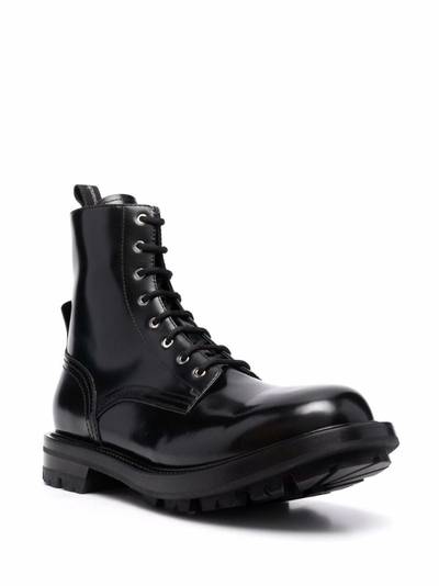 Alexander McQueen high-shine ankle boots outlook
