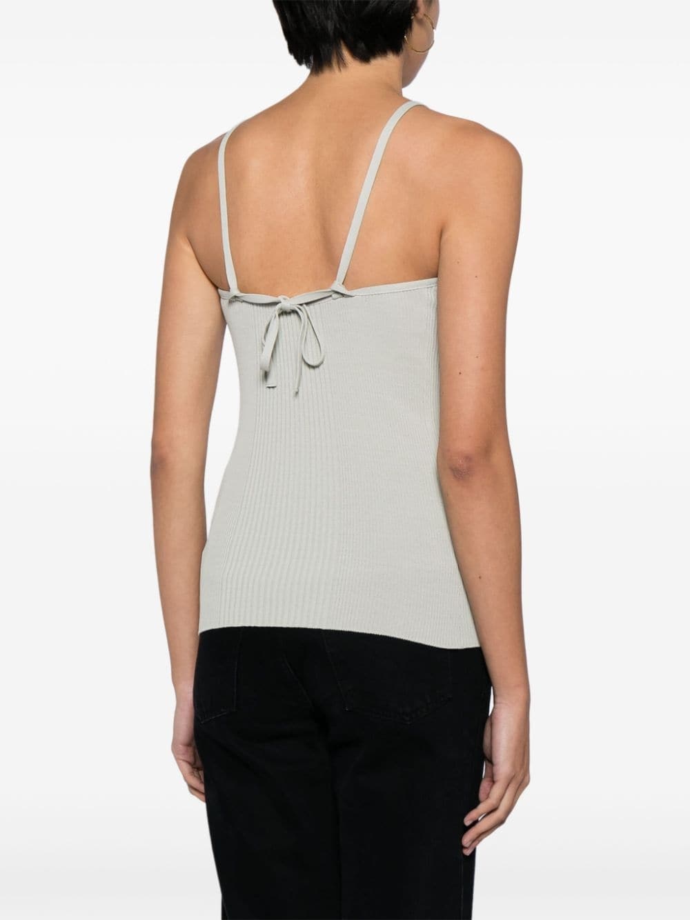 halterneck ribbed tank top - 4