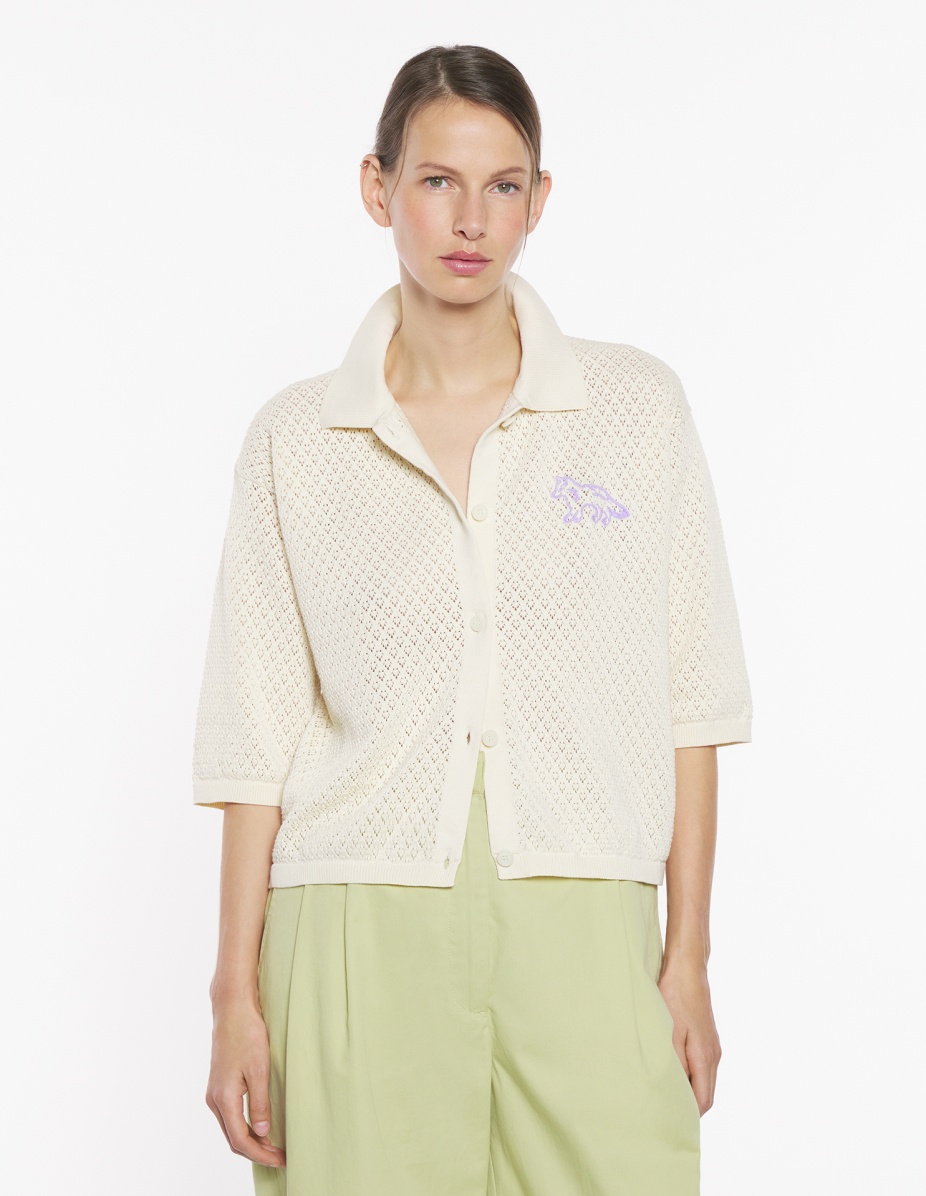 BABY FOX EMBROIDERED POINTELLE CARDIGAN - 3