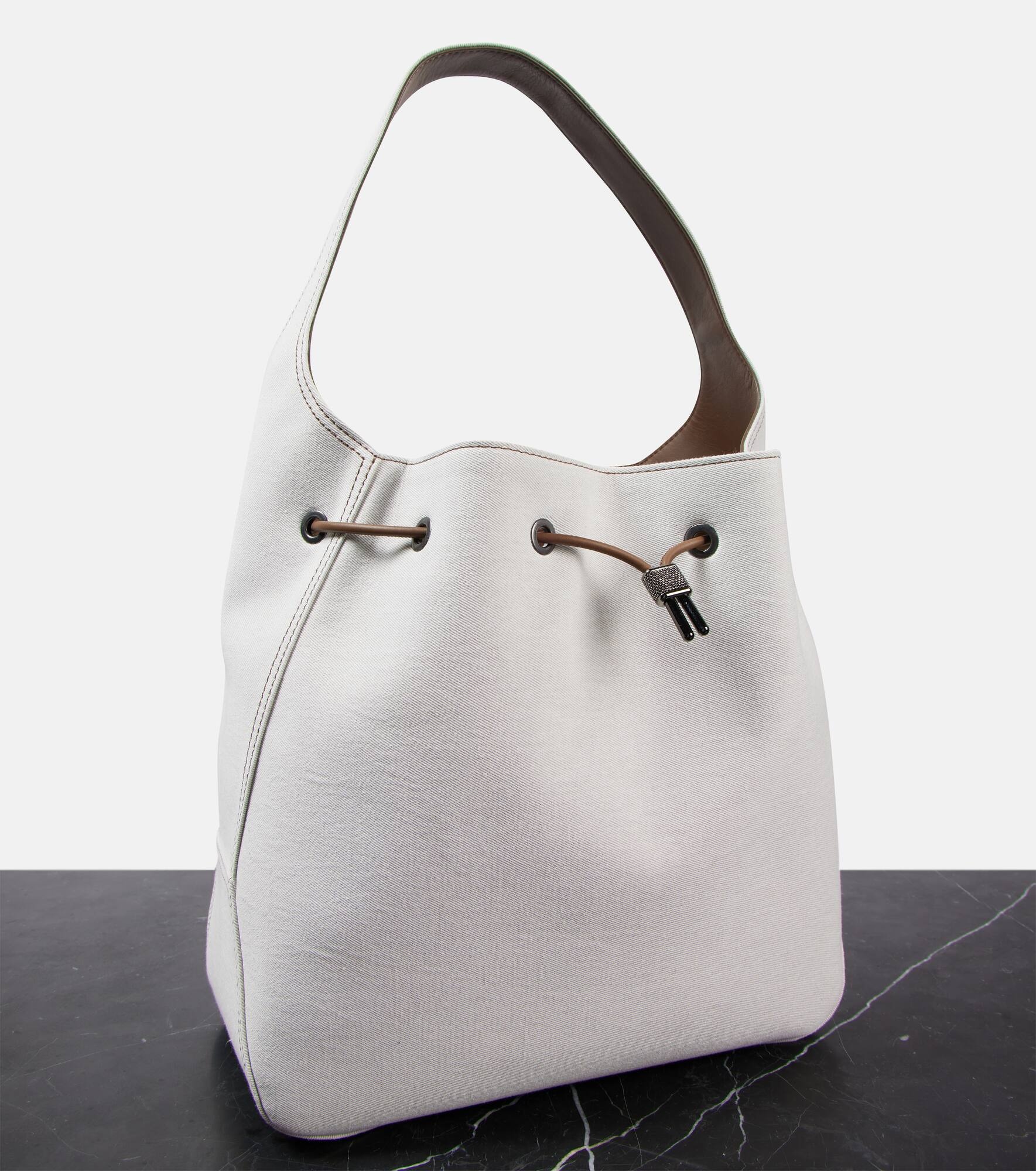 Foulard Large canvas bucket bag - 6