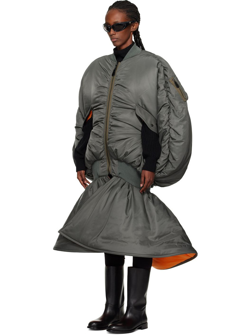 Junya Watanabe Khaki Bomber Maxi Dress outlook