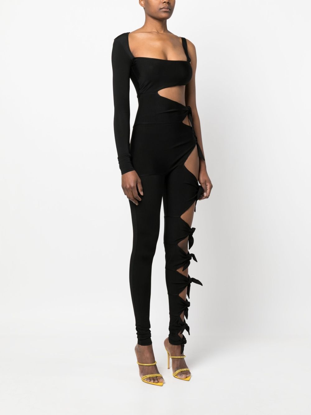 knot-detail single-sleeve jumpsuit - 3