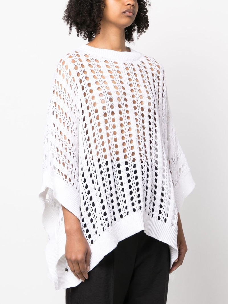 net-knit 면과 린넨 poncho 3