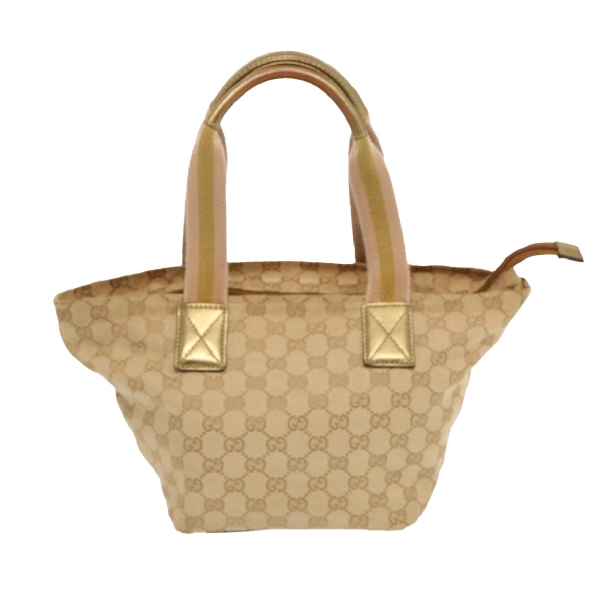 GUCCI GG Canvas Sherry Line Hand Bag Beige Gold Pink - 4