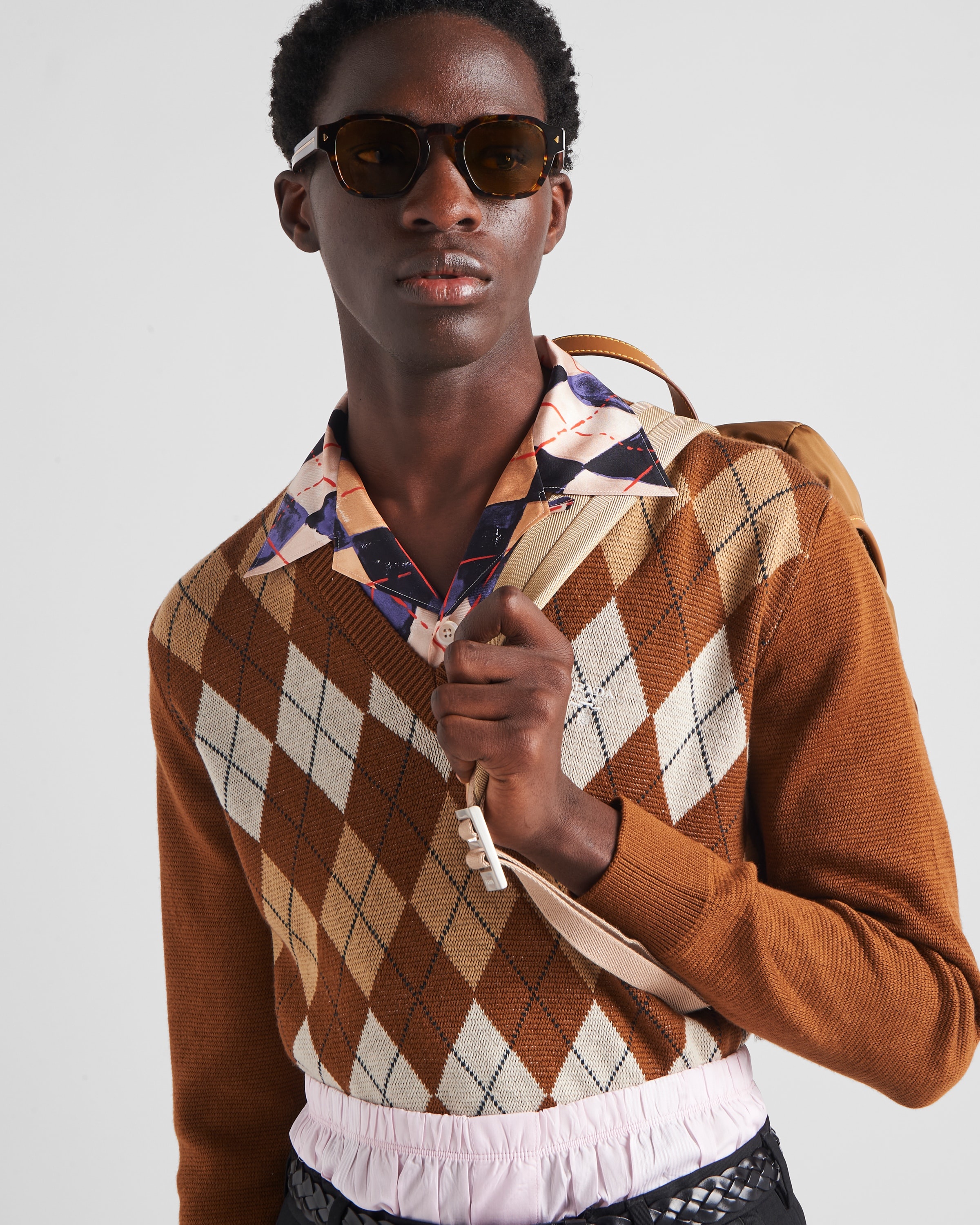 Wool sweater with an Argyle pattern - 4