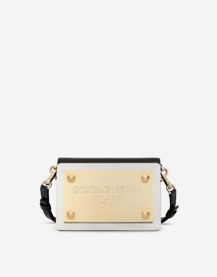 Patent leather 90s Sicily clutch with branded plate - 1