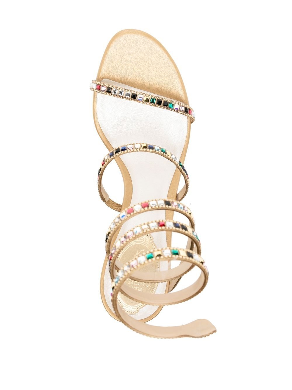 multicoloured crystal strappy sandals - 4