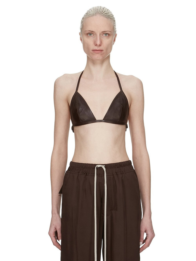 Brown Hollywood Waxy Lamb Leather Bra 1