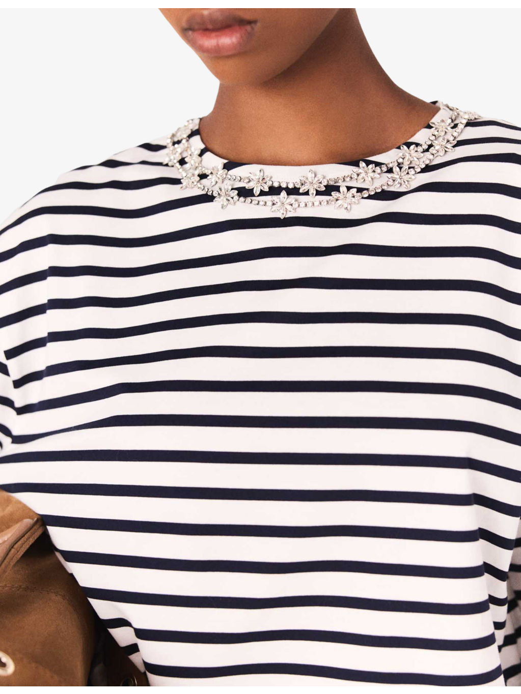 Crystal-Embellished Striped Cotton-Jersey T-Shirt - 5