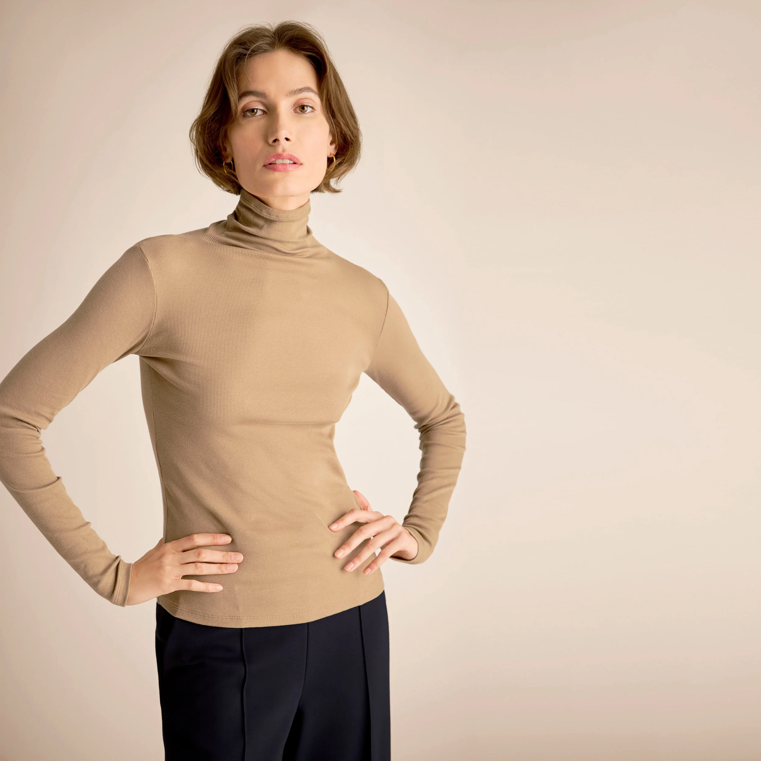 Axam Layering Turtleneck - Organic Ribbed Pima Cotton - 1