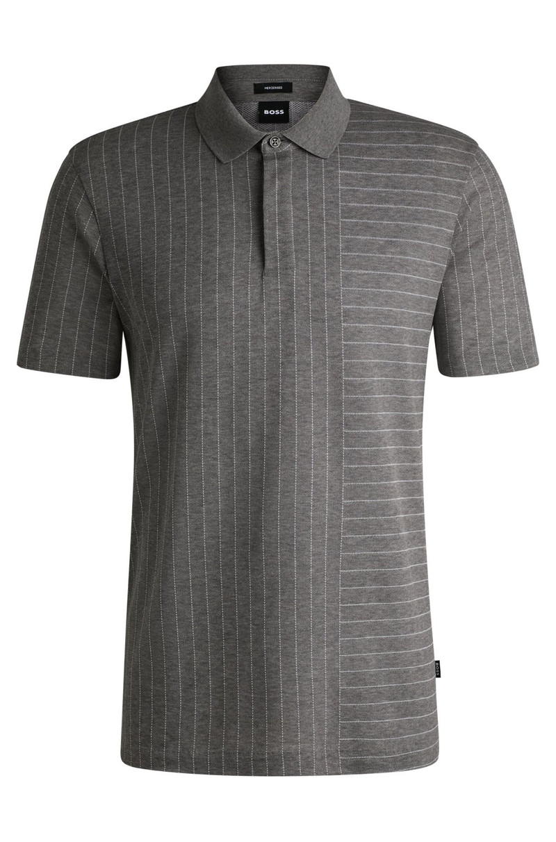 MERCERIZED-COTTON POLO SHIRT WITH MIXED STRIPES 1