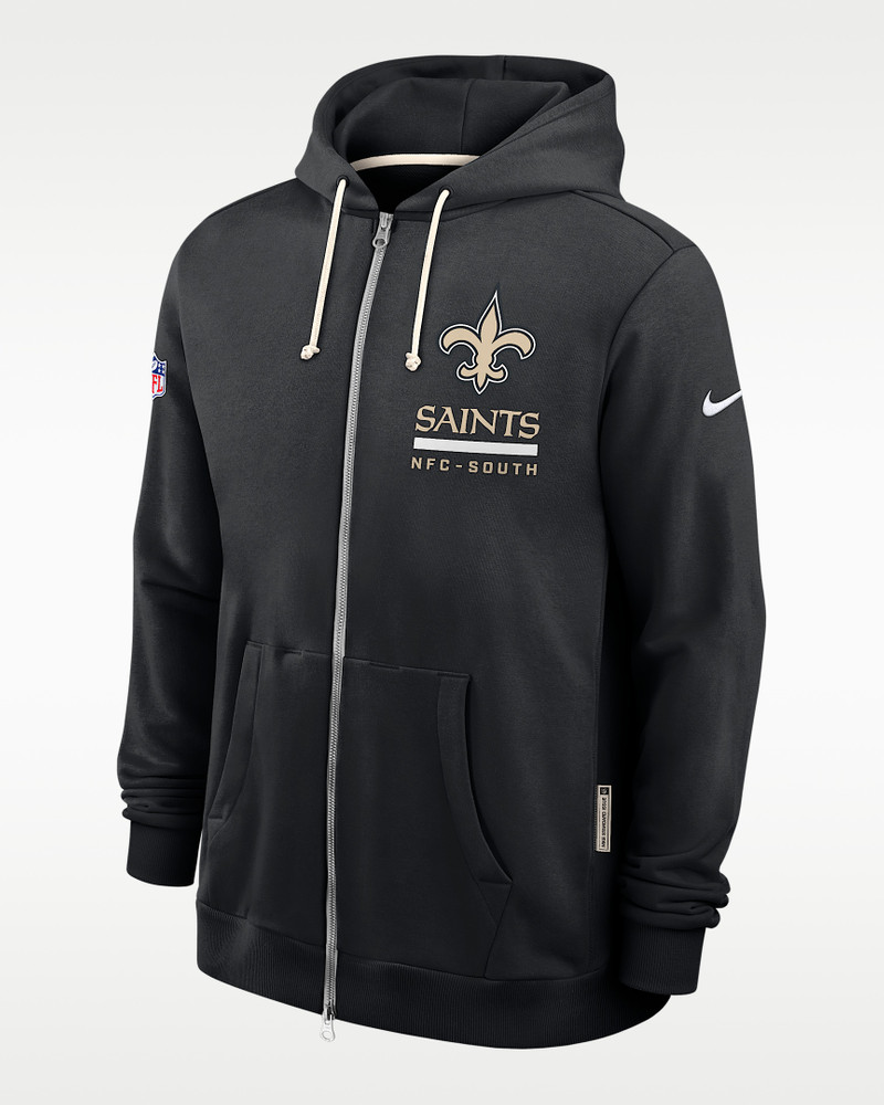 New Orleans Saints Utility Player Sideline Men's Nike Dri-FIT NFL Full-Zip Hoodie 1
