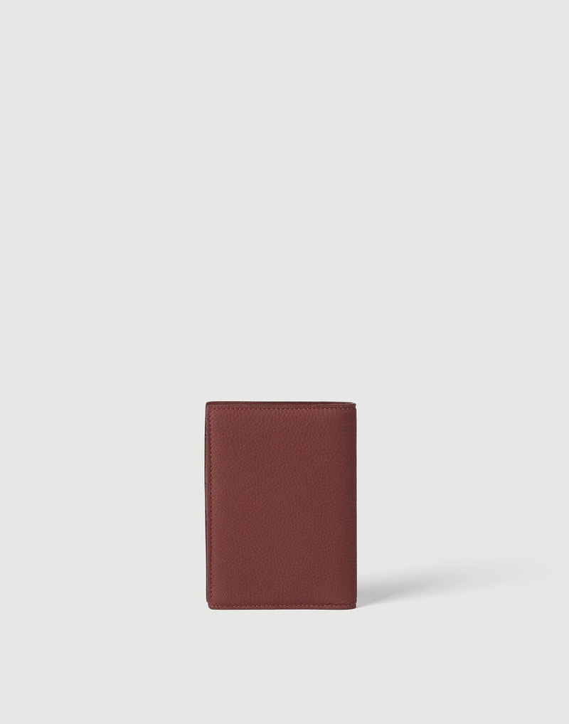 Brunello Cucinelli Grained calfskin passport holder outlook