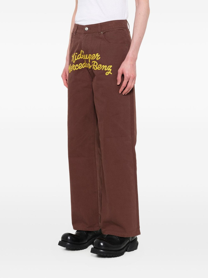 x Mercedes Benz logo-embroidered wide-leg trousers 6