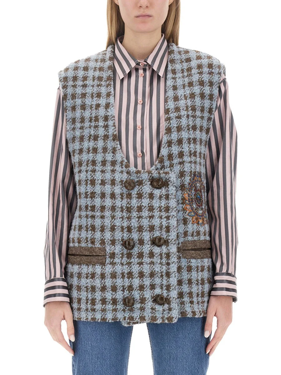 Etro Women Houndstooth Over Vest - 1