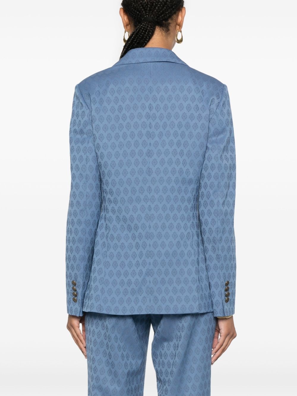 patterned-jacquard wool blazer - 4