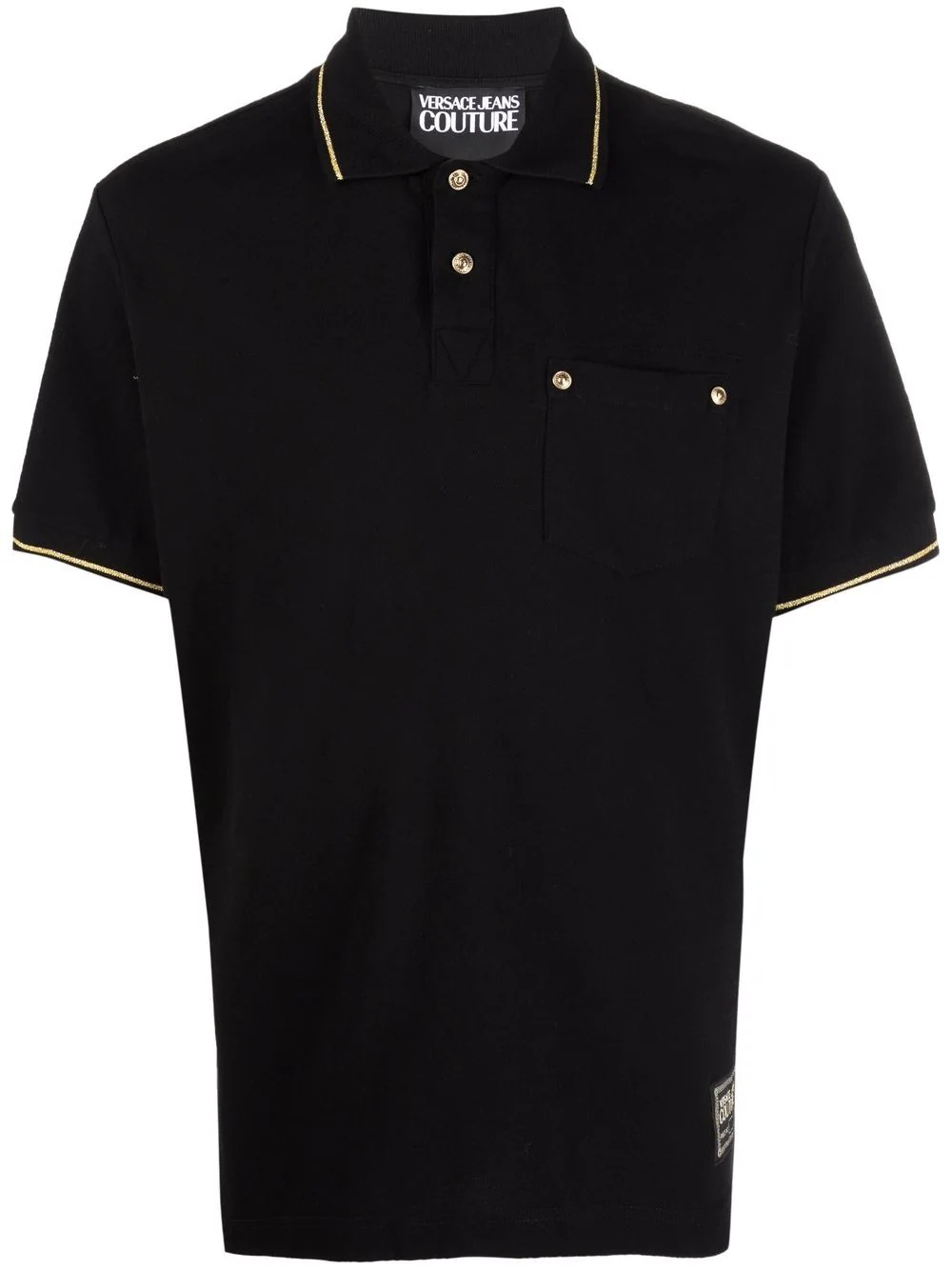 logo-patch polo shirt - 1