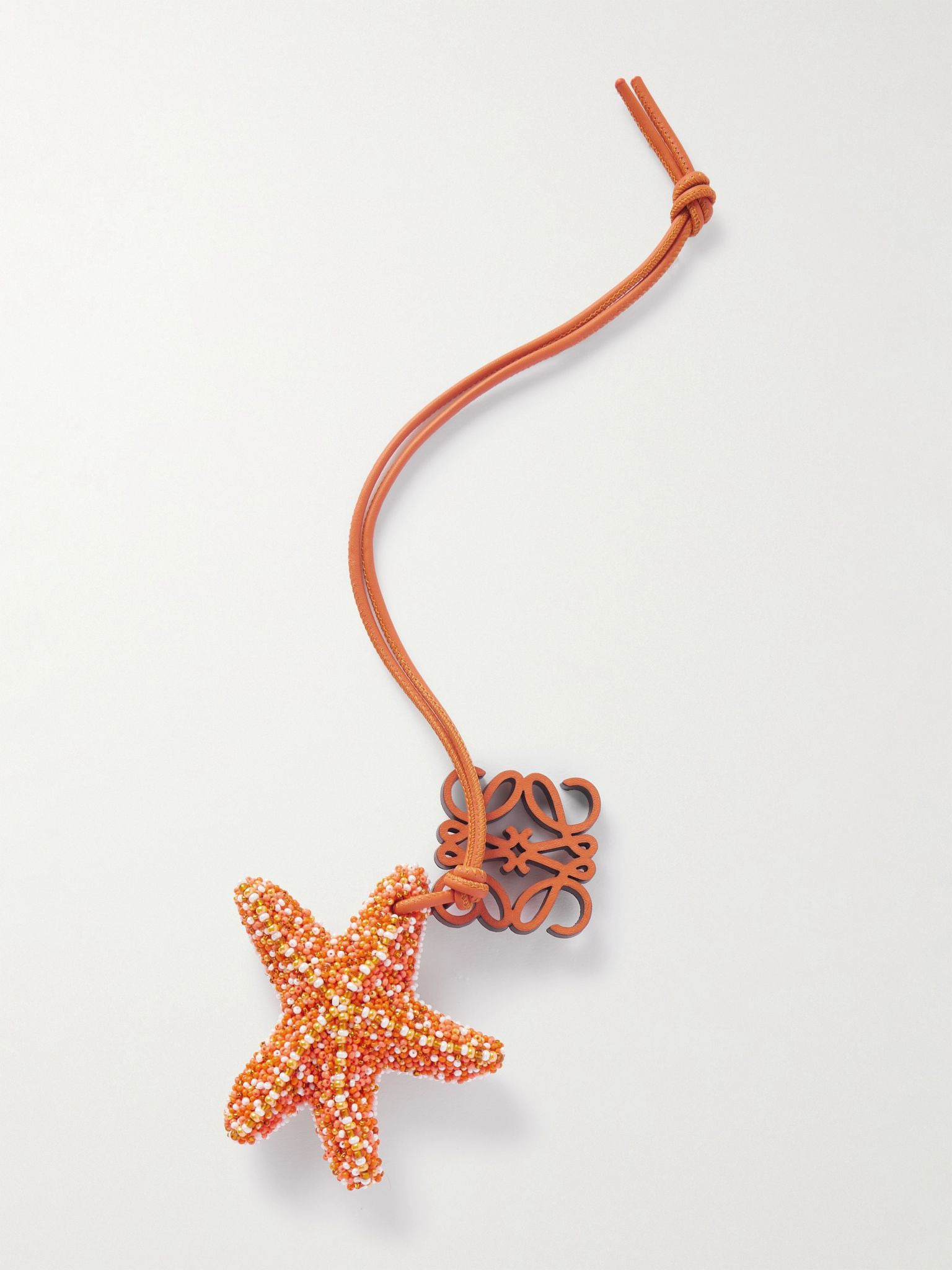 + Paula's Ibiza Star Anagram Beaded Leather Charm Orange - 2