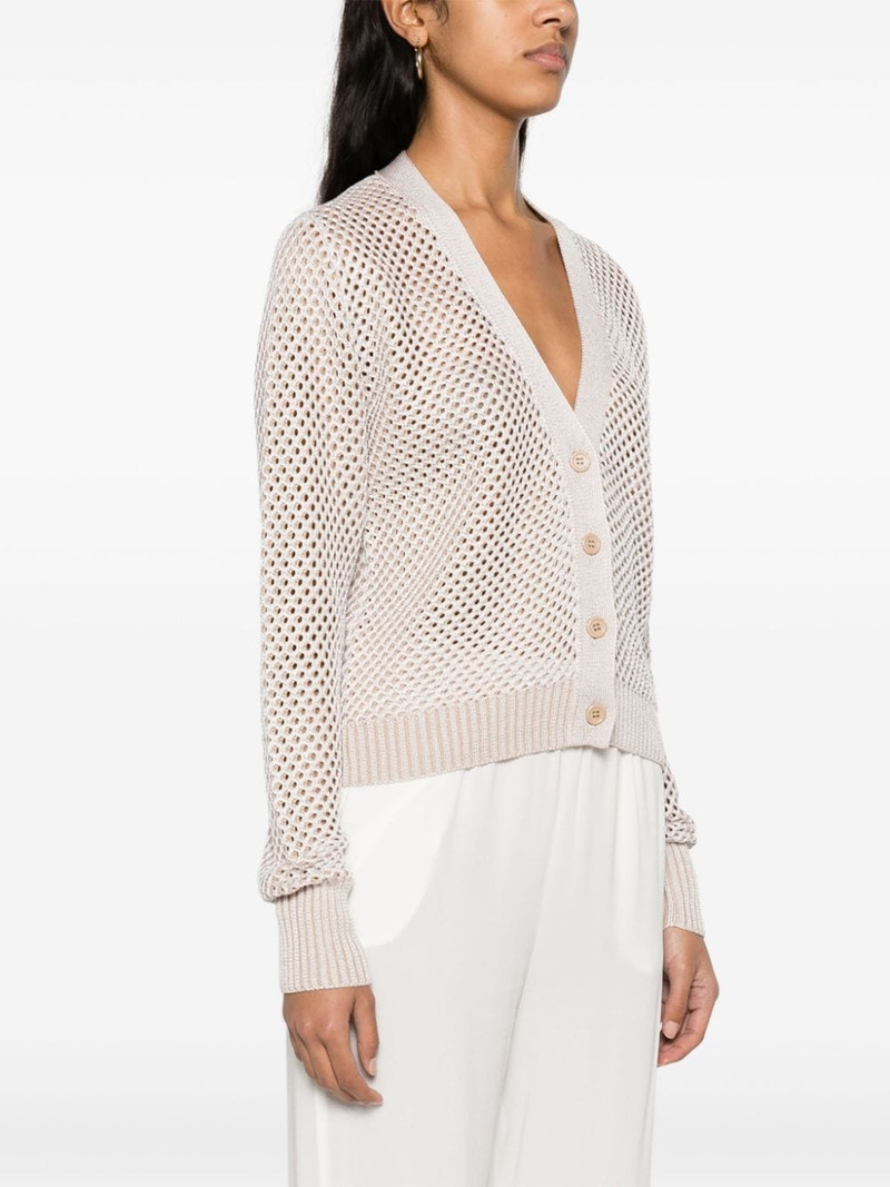 V-neck open-knit cardigan 3