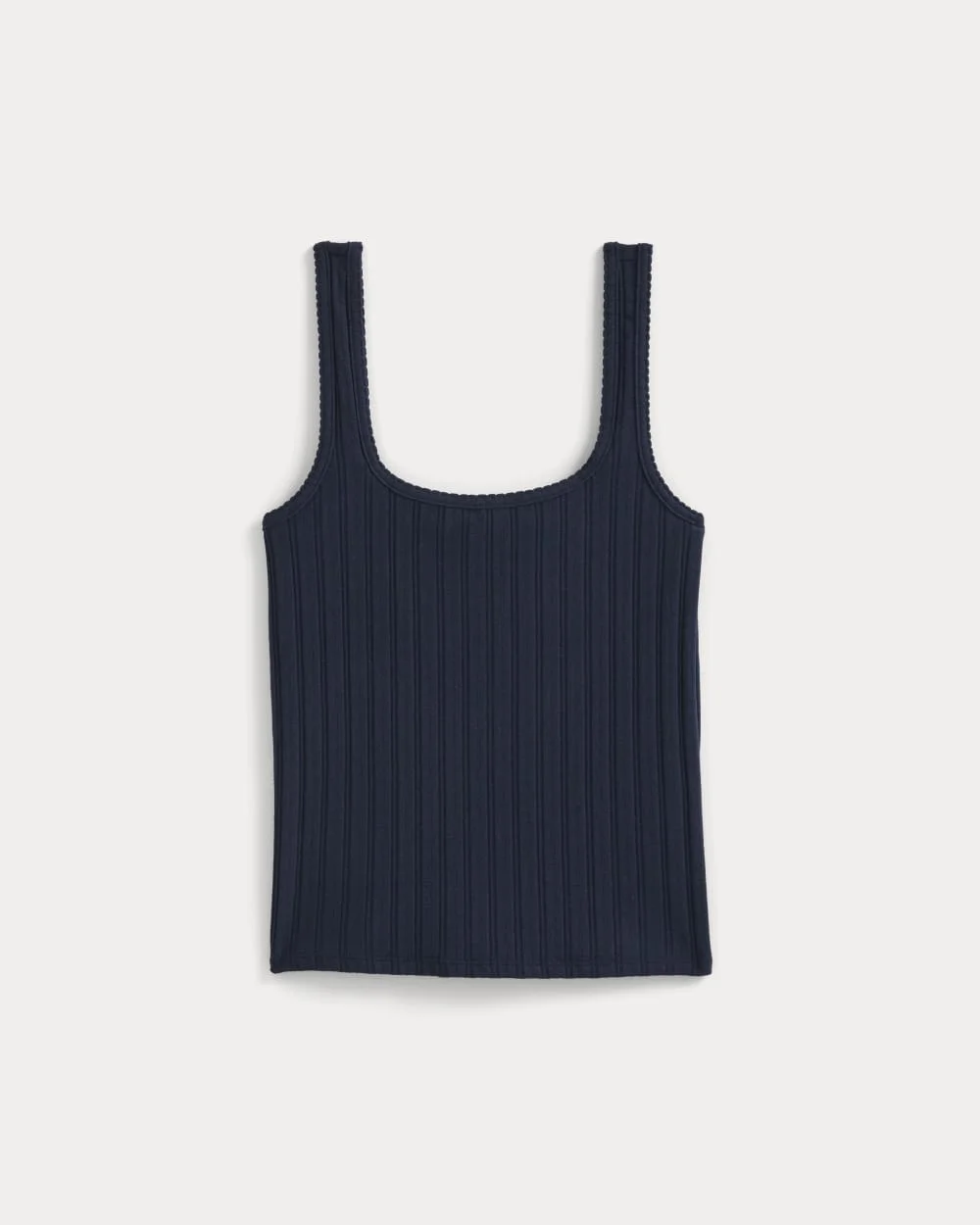 SCOOP-NECK TANK IN POINTELLE - 1