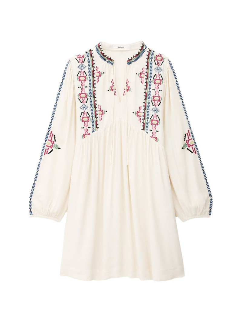 Telma embroidered V-neck dress 1