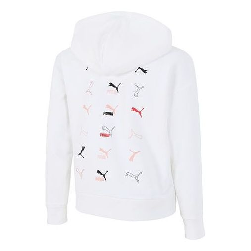 (WMNS) PUMA Classics Logo Graphics Hoodie 'White' 533155-02 - 2