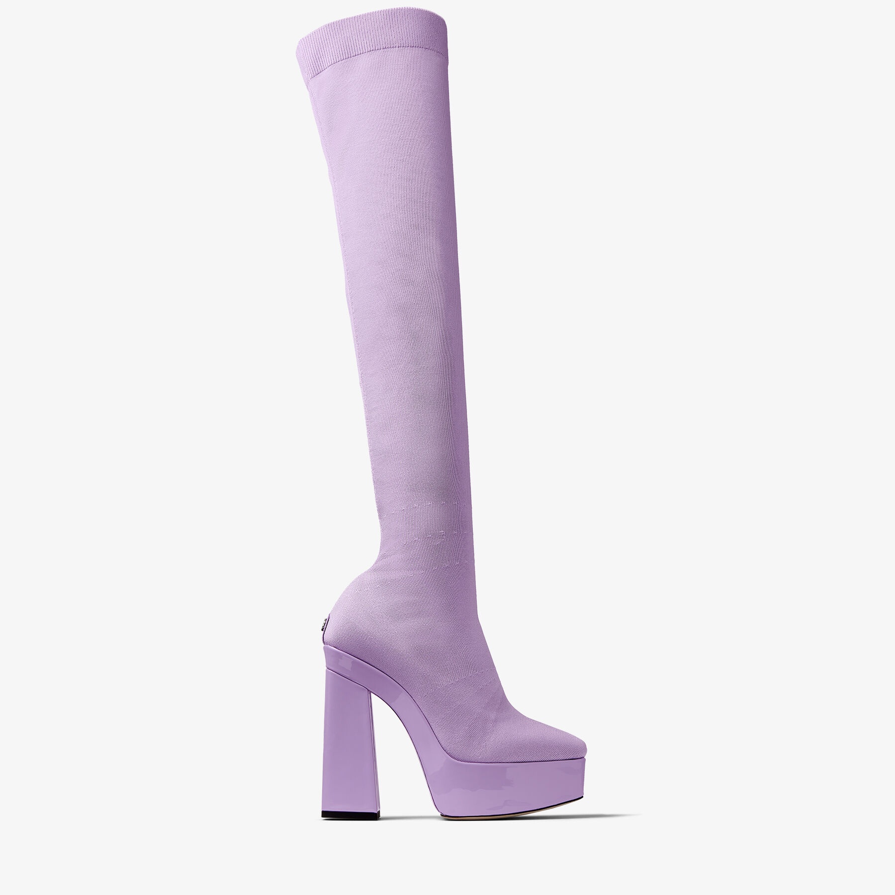 Giome Over The Knee 140
Wisteria Knitted Sock and Patent Over-The-Knee Boots - 1