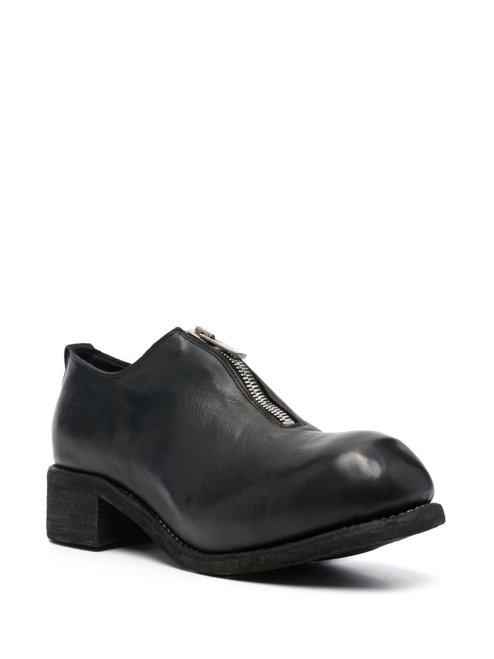 zip-front block-heel shoes - 2