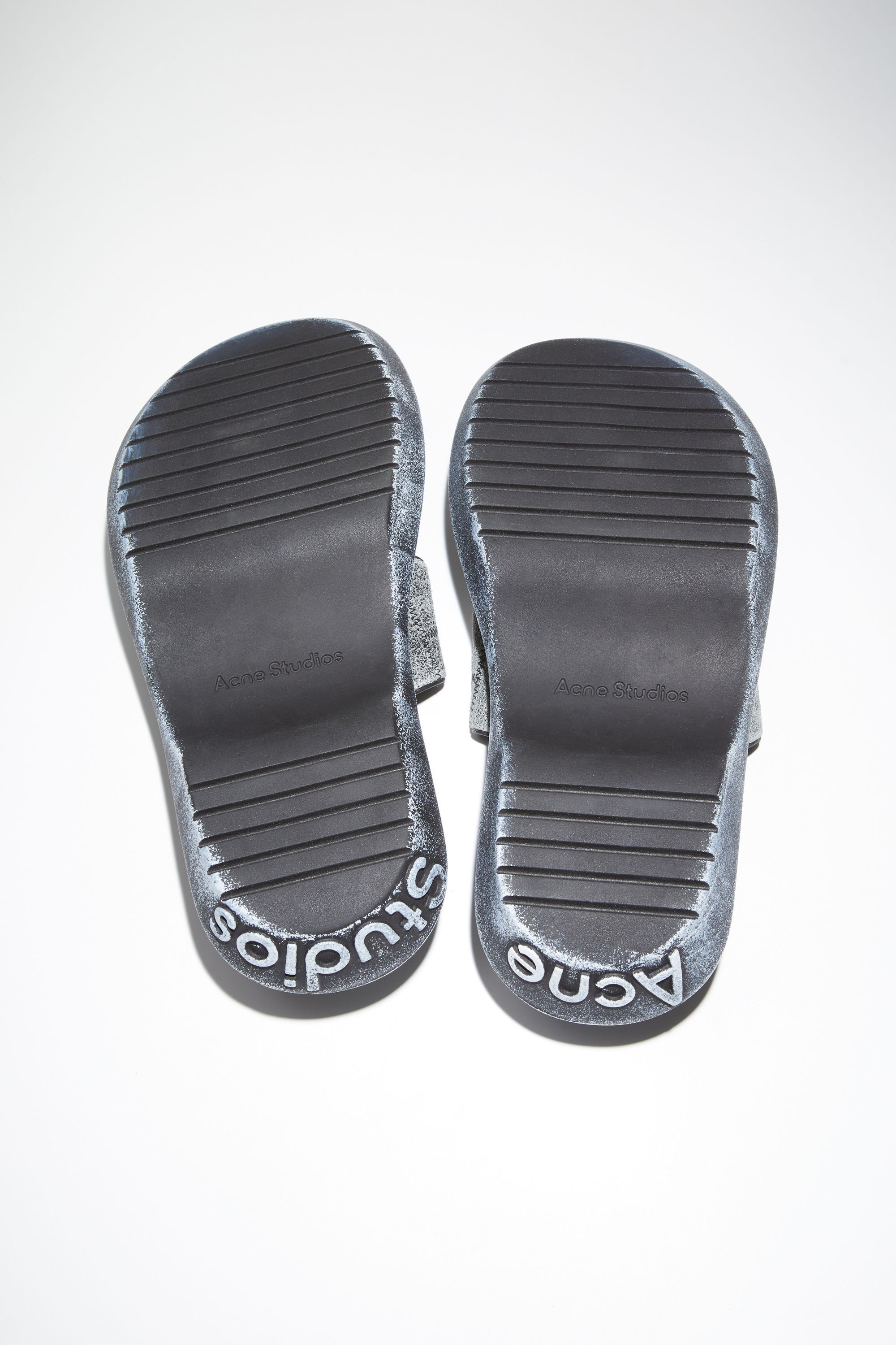 Reversed leather sandals - Black/beige - 4