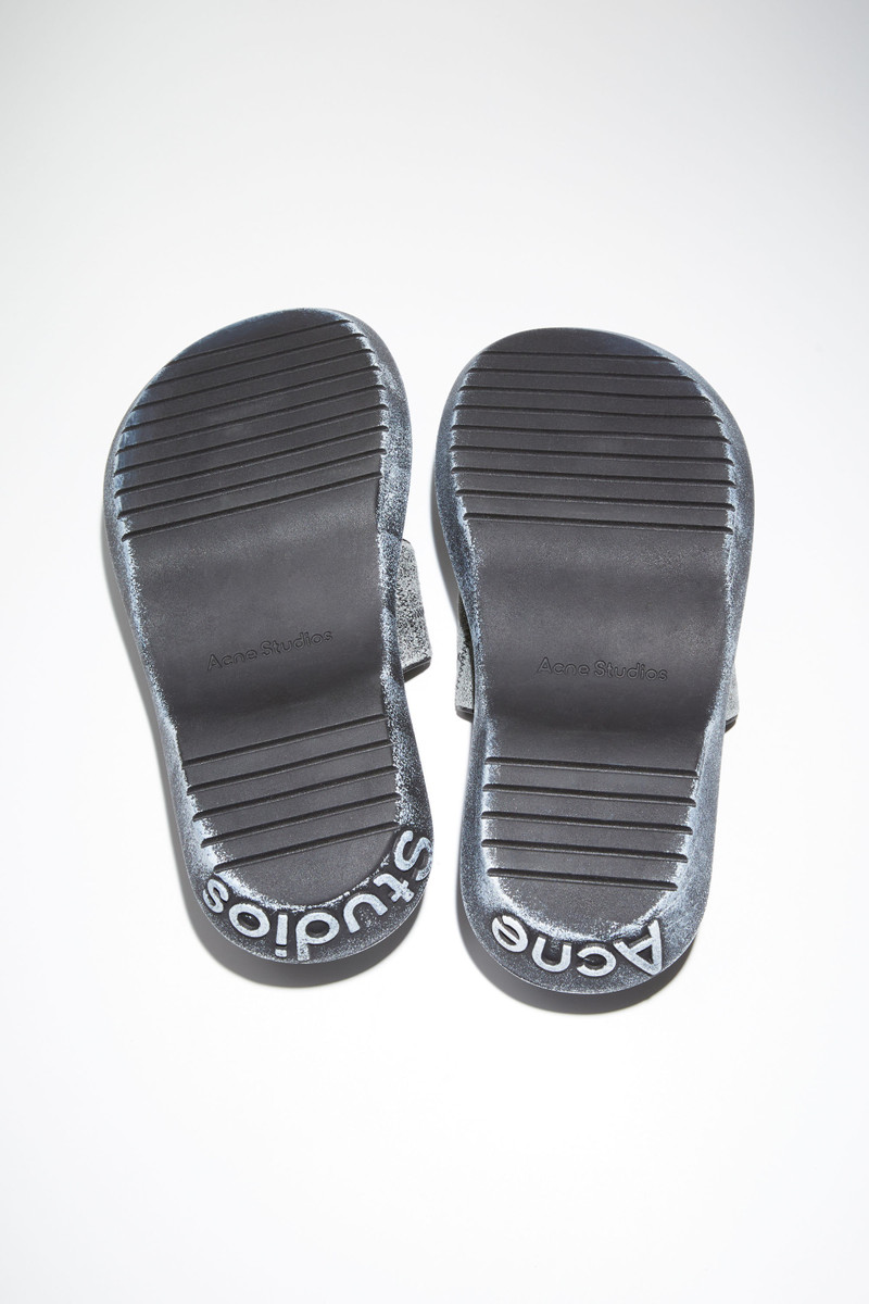 Reversed leather sandals - Black/beige 4