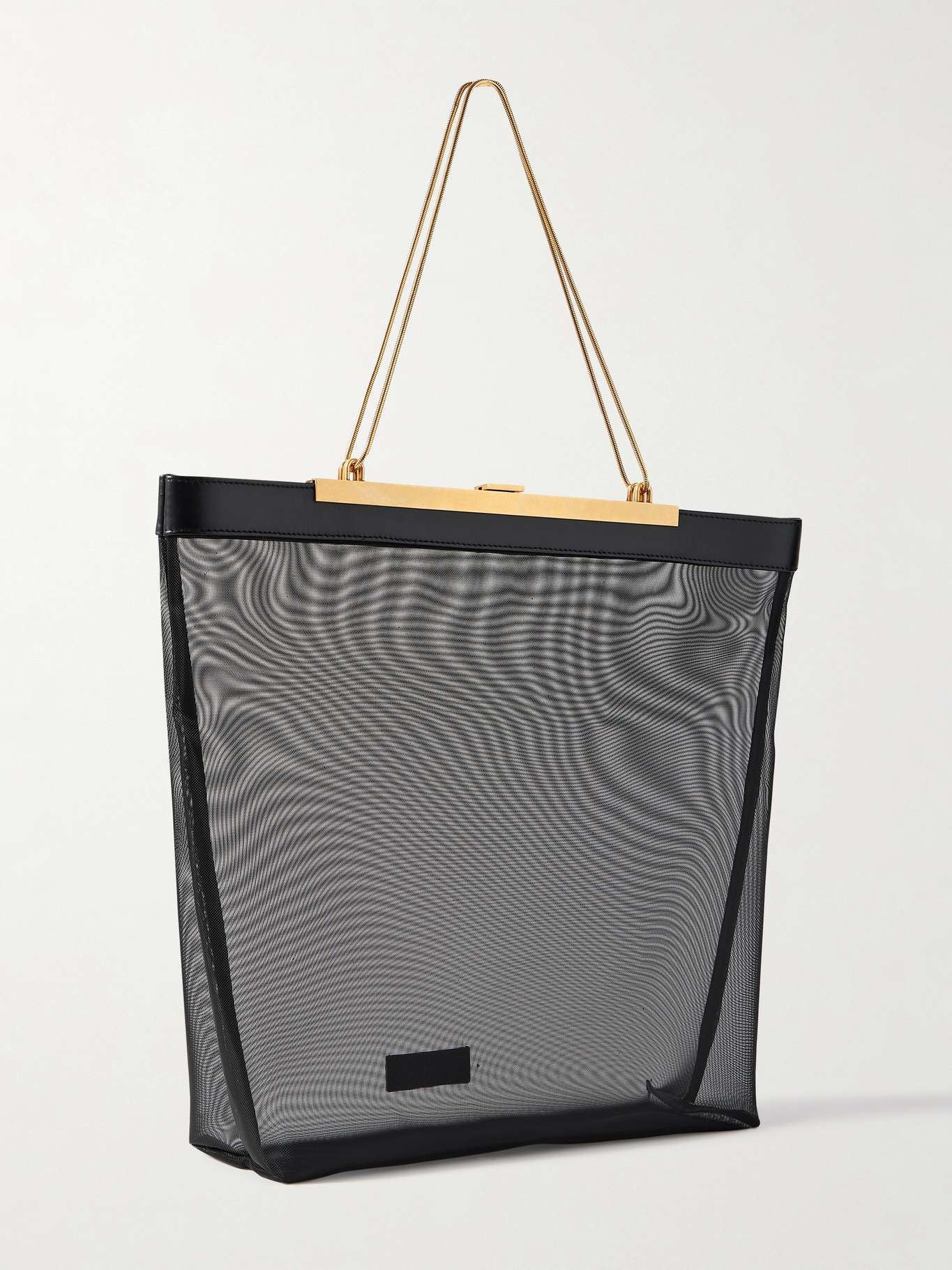 Augusta chain and leather-trimmed mesh tote - 3