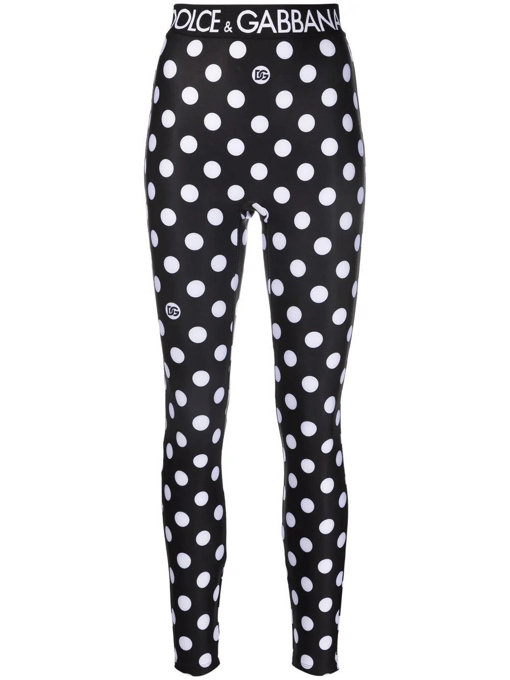 logo-waistband polka-dot leggings - 1