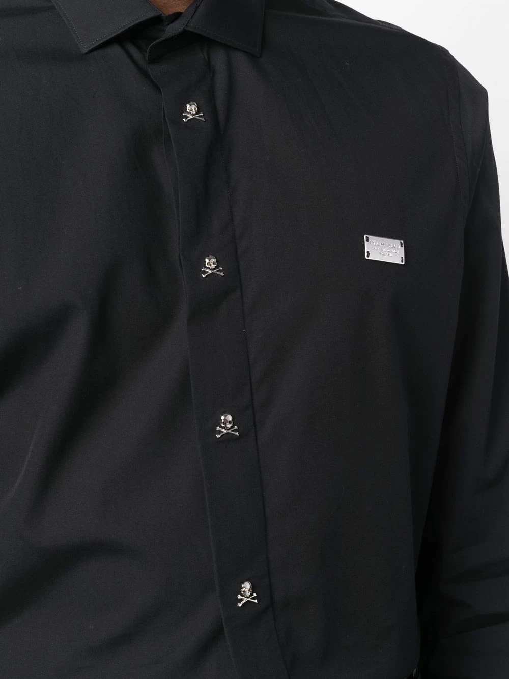 chest logo-plaque detail shirt - 5