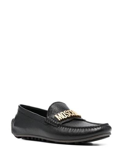Moschino logo-plaque detail loafers outlook