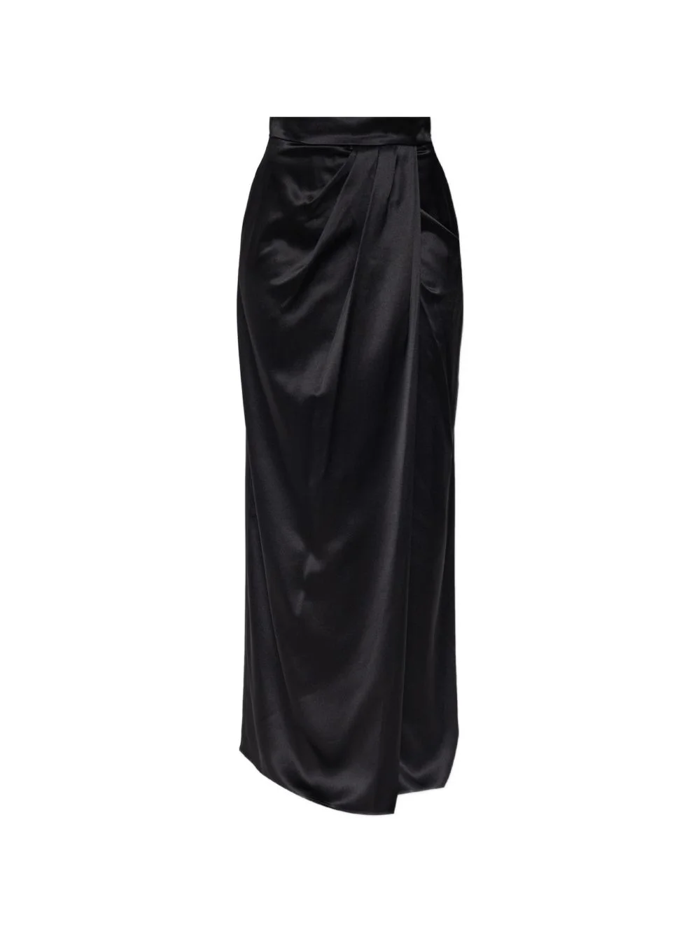 long silk satin skirt - dark grey - 1