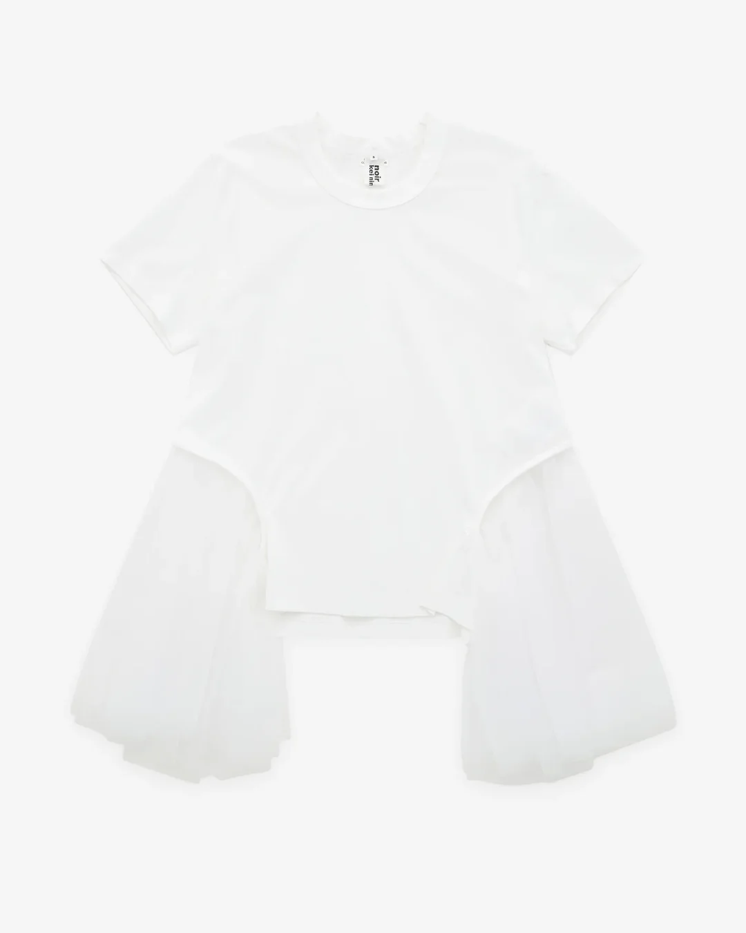 Cotton Ponte X Nylon Tulle T-Shirt - 1