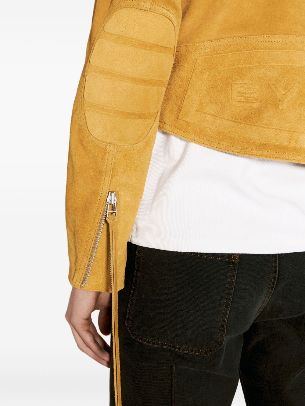 croped suede jacket - 4