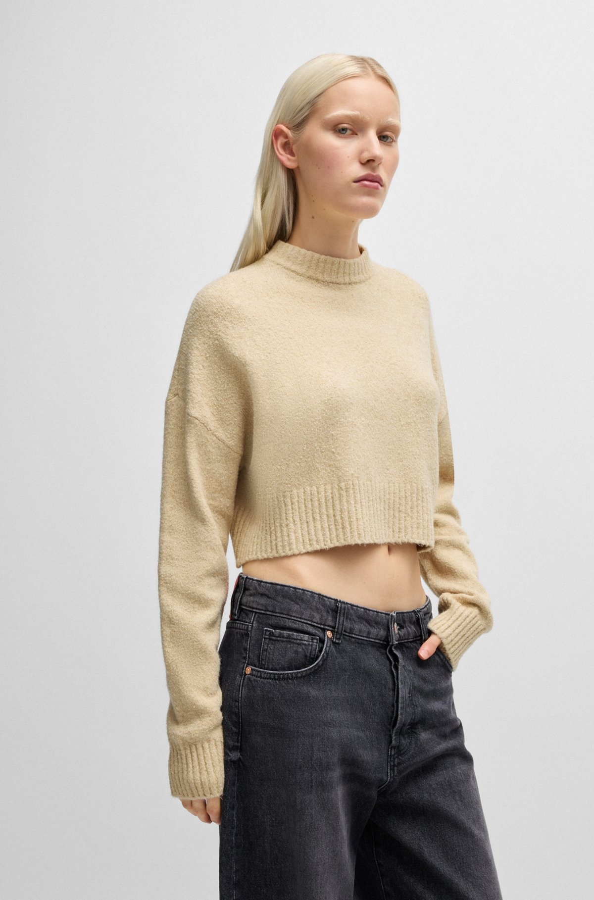 RELAXED-FIT SWEATER WITH STACKED LOGO - 2
