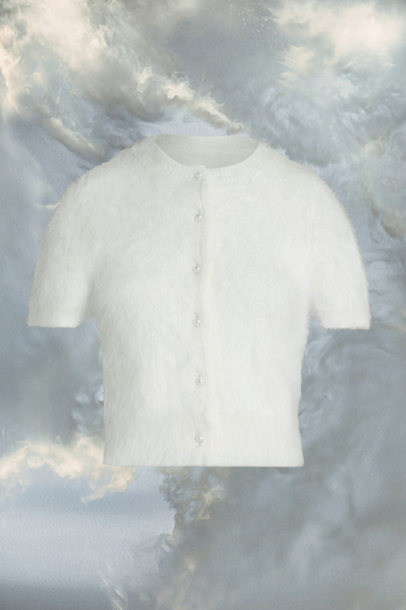Cropped knit cardigan 1