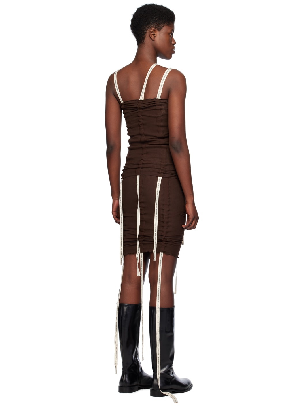 Brown Hewn Strap Tank Top - 3