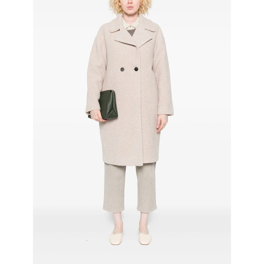 Harris Wharf London Neutrals Coats - Double Breasted & Peacoats Women - 3