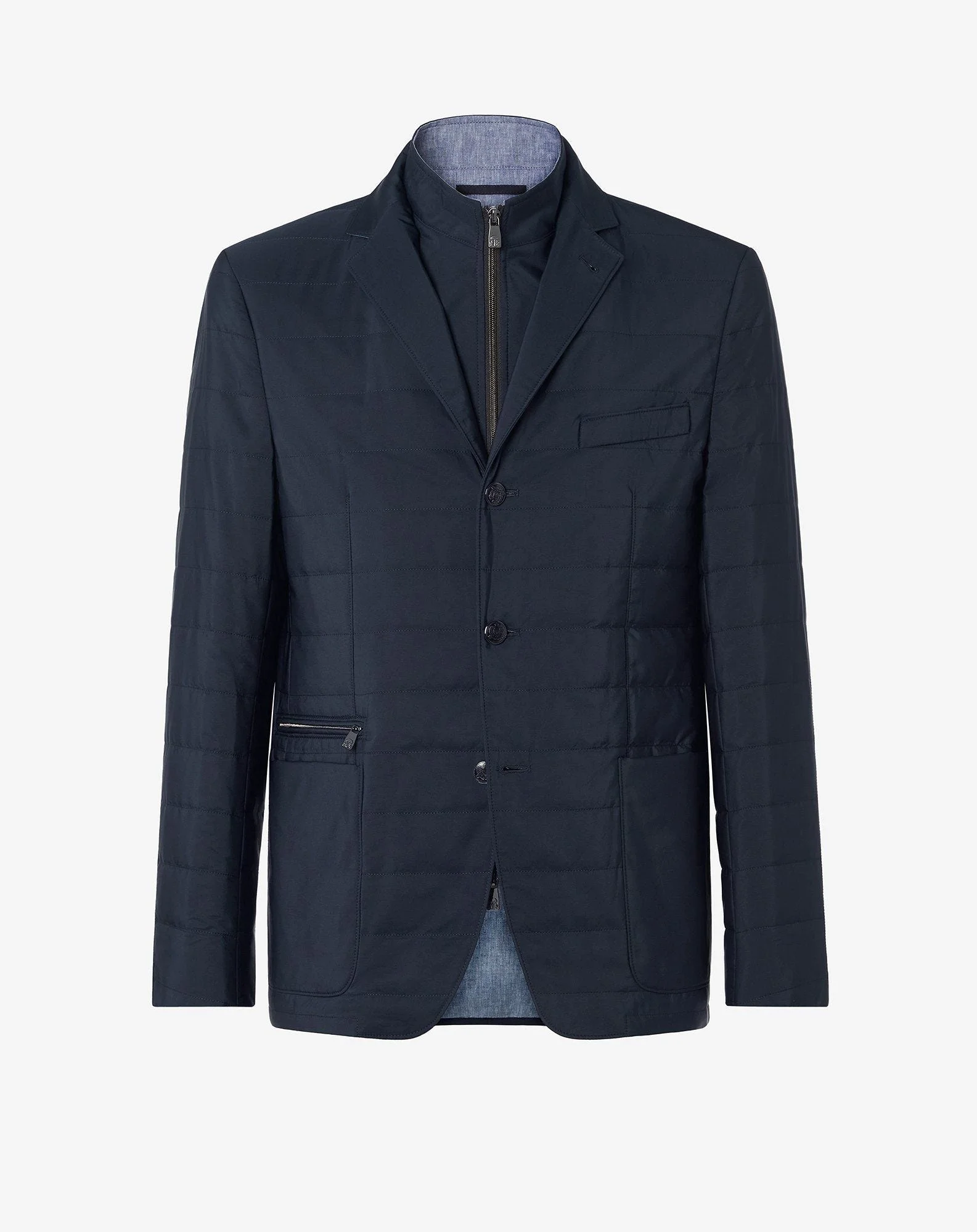 Blue water-repellent jacket with inner vest - 1