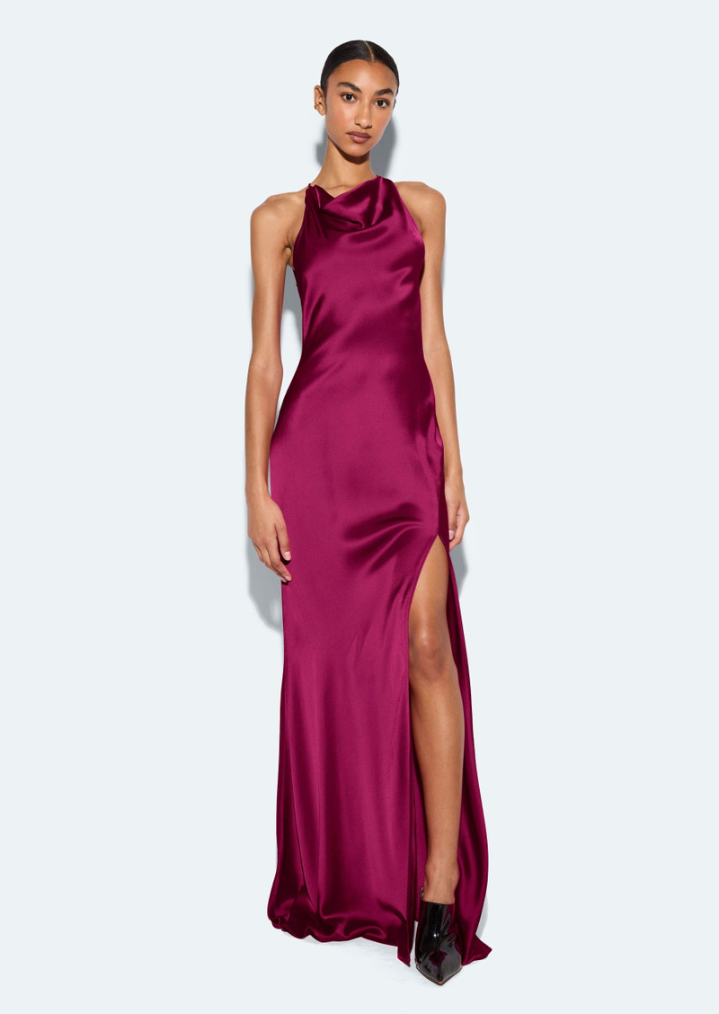 LAPOINTE Satin Halter Gown outlook