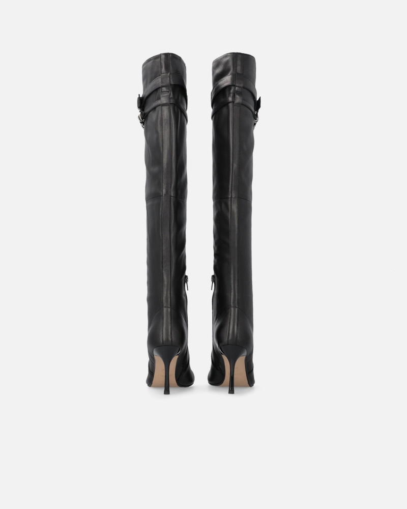 KNEE-HIGH NAPPA LEATHER BOOTS WITH HEEL AND STRAP 8
