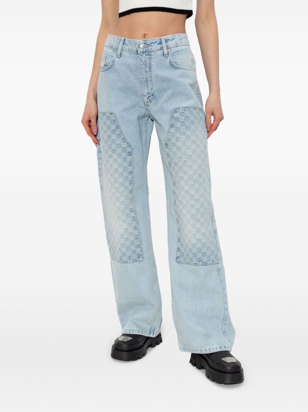 monogram-pattern jeans - 2